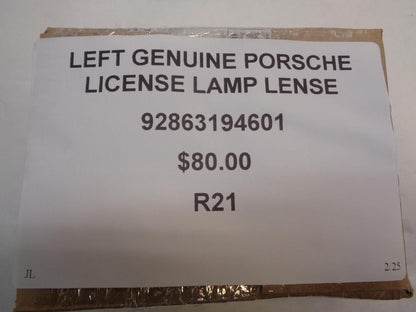 New Left Genuine Porsche License Lamp Lens 92863194601 R21