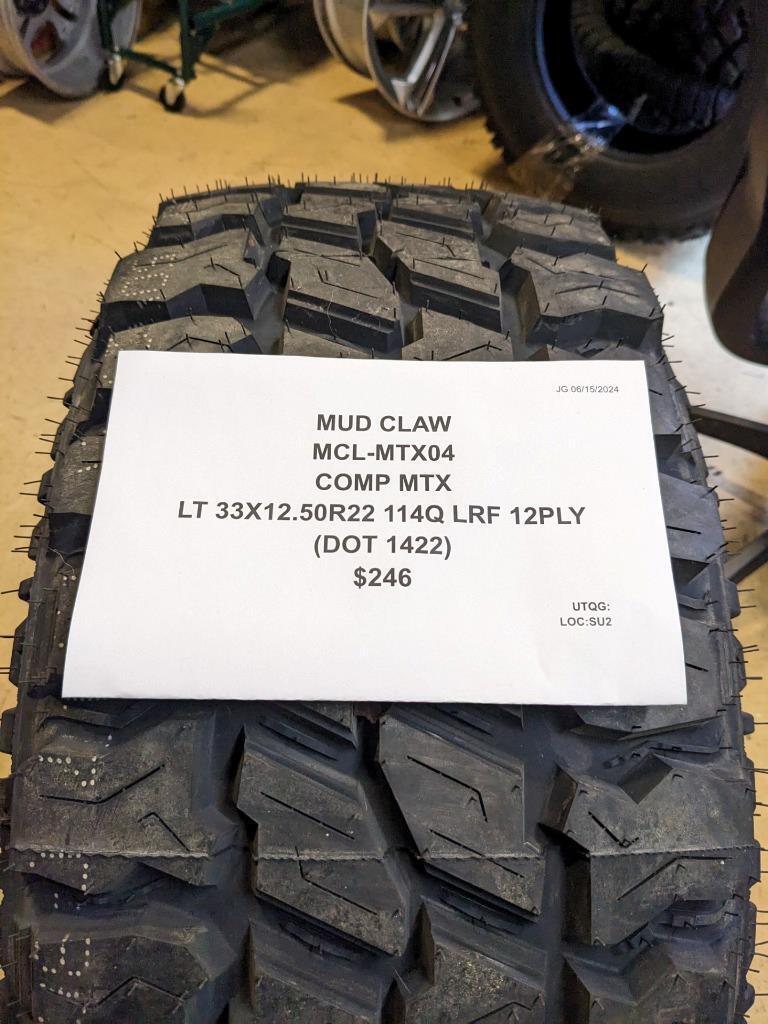 MUD CLAW COMP MTX LT 33 12.5 22 114Q LRF 12PLY TIRE MTX04 CQ3
