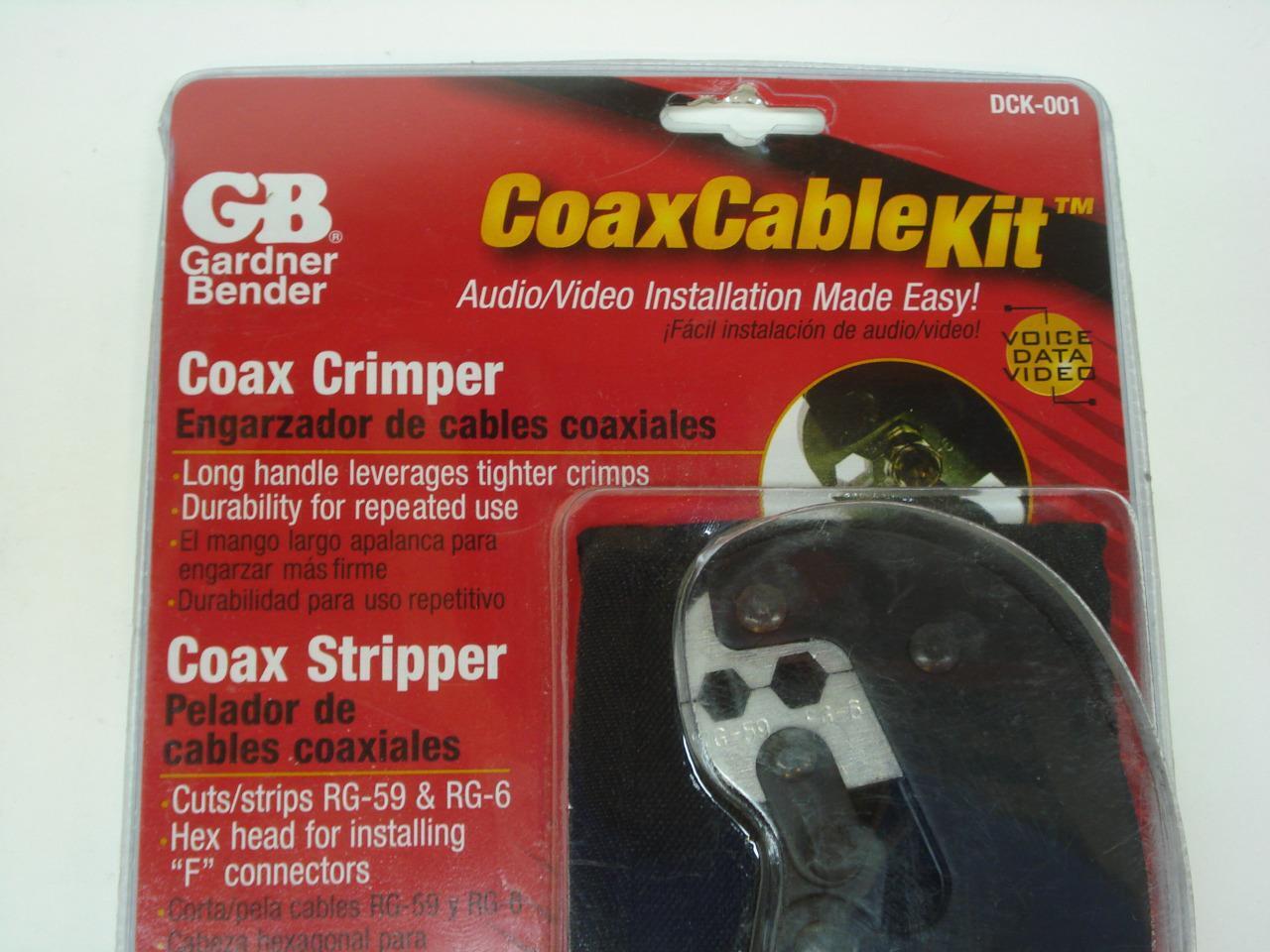 GARDNER BENDER DCK-001 COAX CABLE CRIMPING KIT GS-59 COAXIAL STRIPPER R22T5