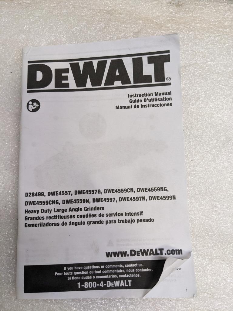 DEWALT DWE4597N PROTECT LARGE ANGLE GRINDER 7" DIA WHEEL 120 VAC NO-LOCK NEW R35