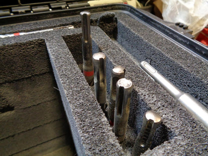 CUSTOM PELICAN STORM CASE w/ HILTI HAMMER DRILL & DISPENSER, LEVEL JACK BITS