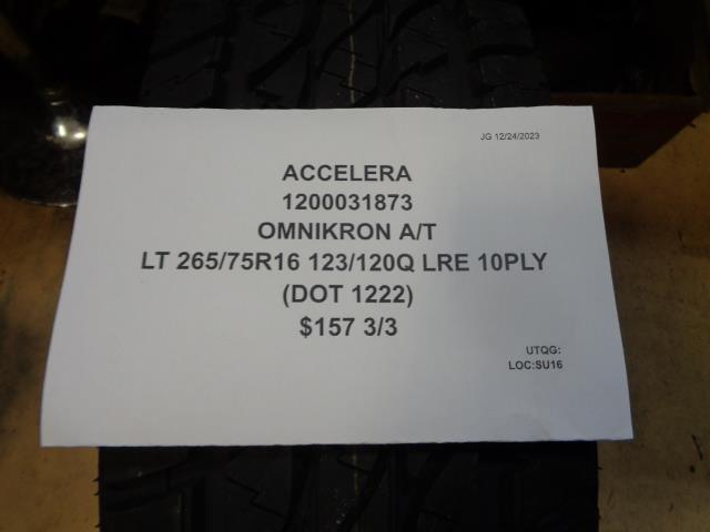 ACCELERA OMNIKRON A/T LT 265 75 16 123/120Q LRE 10PLY TIRE 1200031873 CQ1