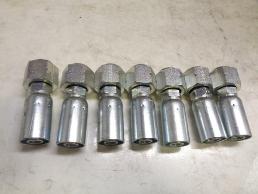 1 NEW PACK OF 7 WEATHERHEAD EATON COLL-O-CRIMP IOU-S72 FEM SWIVEL FITTINGS R10TD