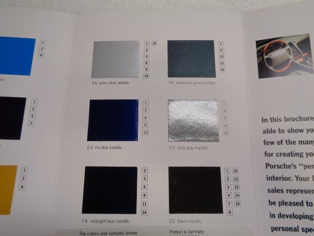 Porsche Color Brochure 1993 Edition 911 928 968 USED GENUINE WVK 127 421 94 R25