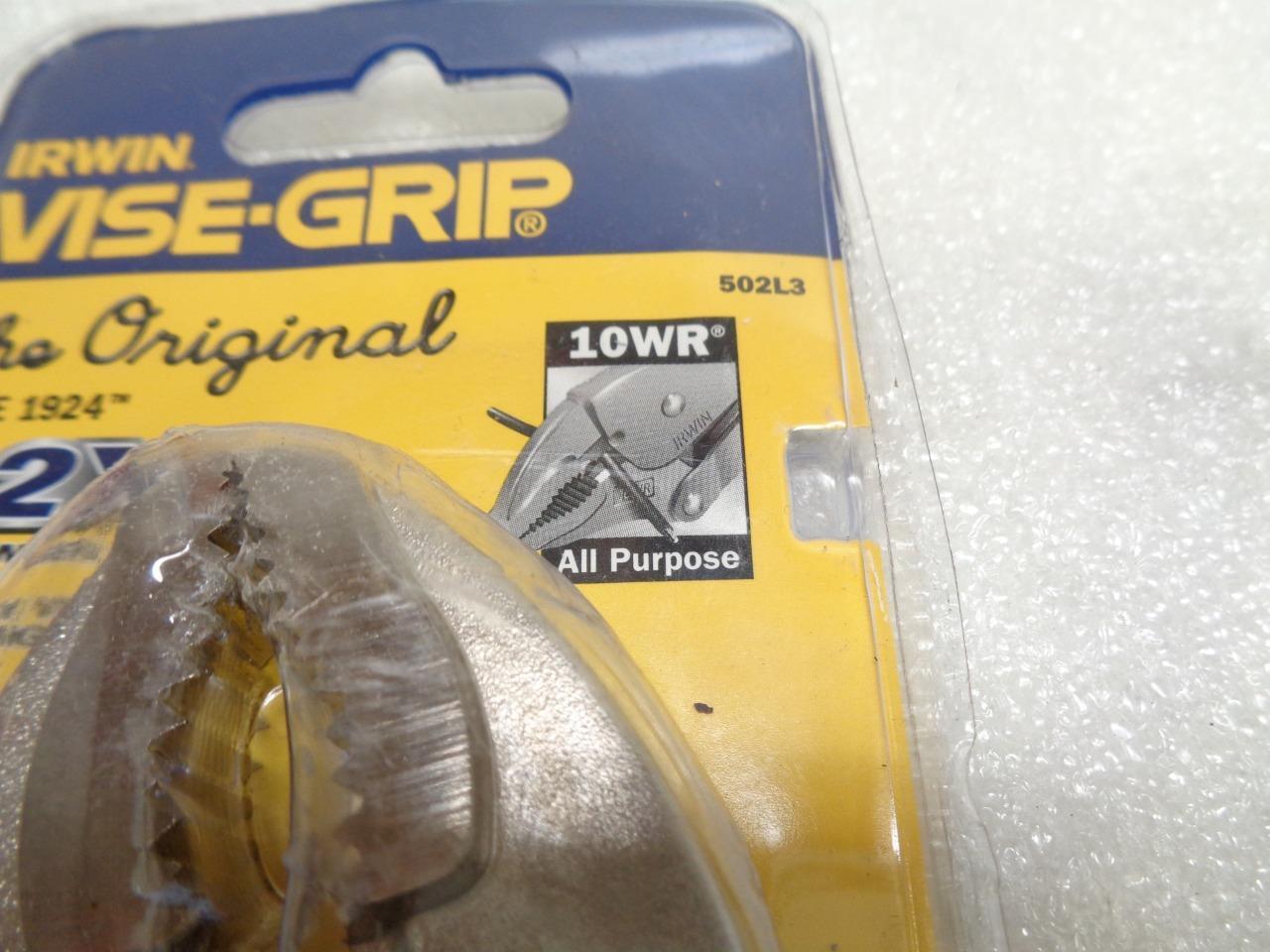 IRWIN 502L3 10WR 1-7/8" 10" CURVED JAW LOCKING PLIERS W/ WIRE CUTTER R22T5