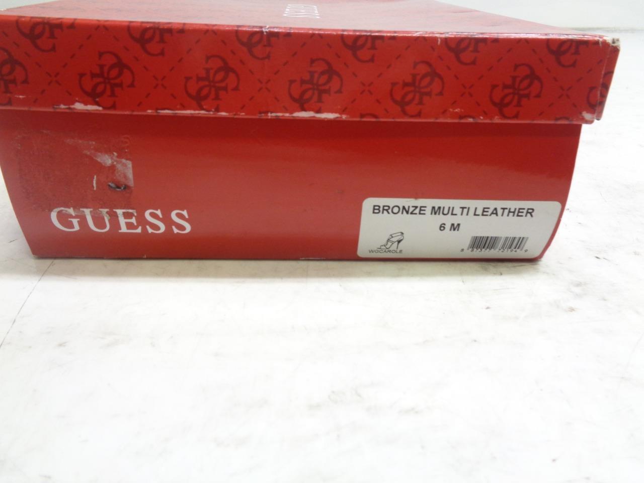 PAIR OF NEW GUESS WOMEN'S WG CAROLE BRONZE MULTI LEATHER 3 INCH HIGH HEELS SR