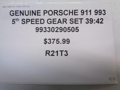 GENUINE PORSCHE 911 993 5th GEAR SET 39:42 99330290505 R21T3