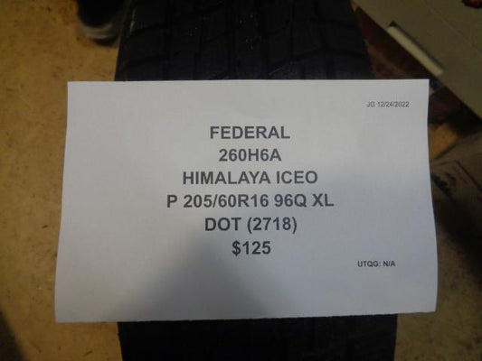 1 FEDERAL HIMALAYA ICEO P 205 60 16 96Q XL 260H6A