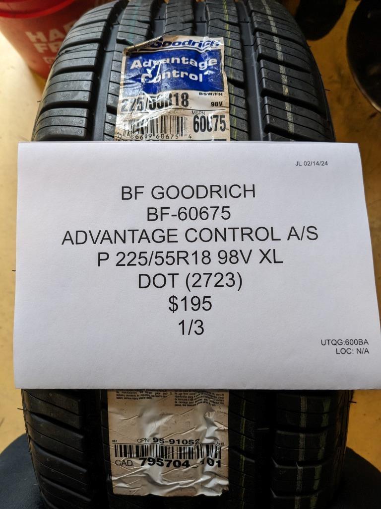 BFGOODRICH ADVANTAGE CONTROL A/S P 225 55 18 98V XL TIRE 60675 CQ1