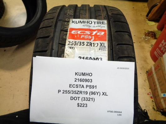 KUMHO ECSTA PS91 P 255 35 19 96Y XL TIRE 2160903 BQ3