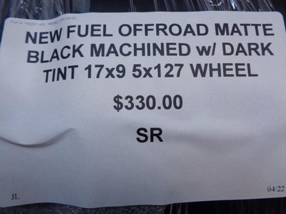 NEW FUEL OFFROAD MATTE BLACK MACHINED w DARK TINT 17x9 ET1 D56417907350 WHEEL SR