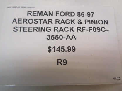 REMAN FORD 86-97 AEROSTAR RACK & PINION STEERING RACK RF-F09C-3550-AA R9
