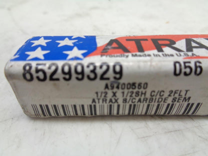NEW ATRAX 85299329 056 CARBIDE END MILL 1/2"x1" 2 FLUTE R22T6BC