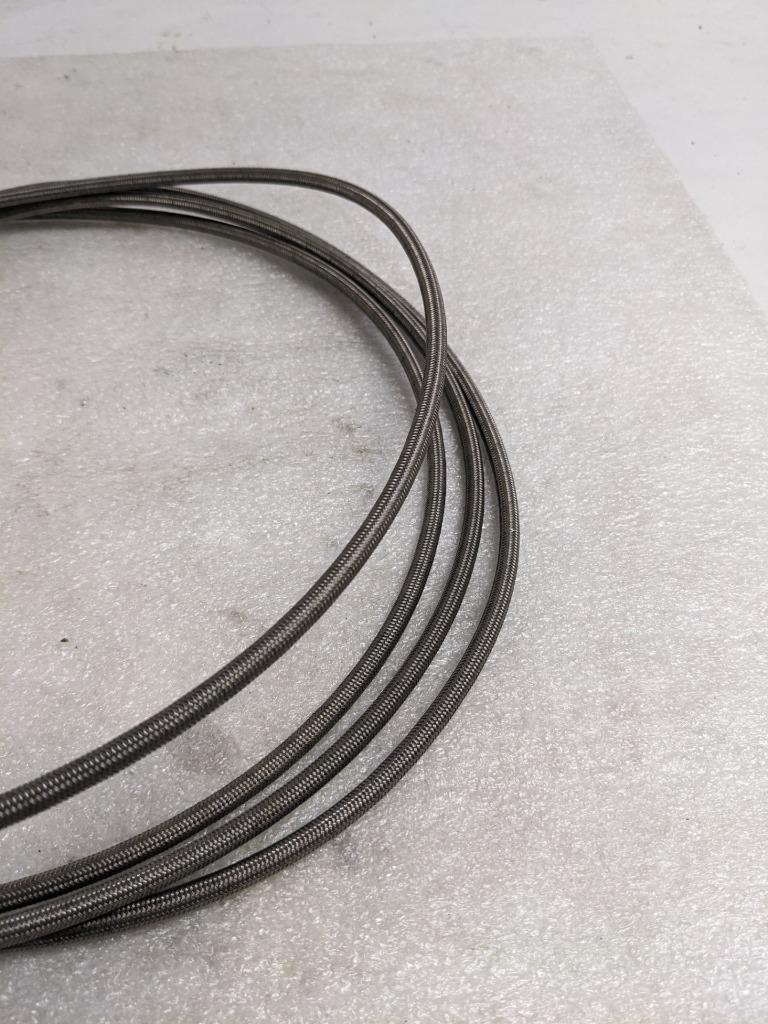 UNBRANDED BRAIDED SS BRAKE HOSE 13.83' OAL 1/8" ID 1/4" OD PTFE NEW R5TA