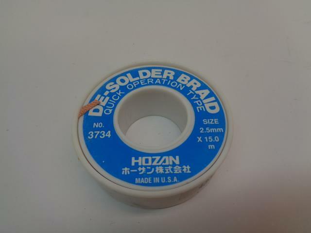NEW HOZAN DE SOLDER BRAID WICK 2.5MM X 15.MM 3734 R7TE