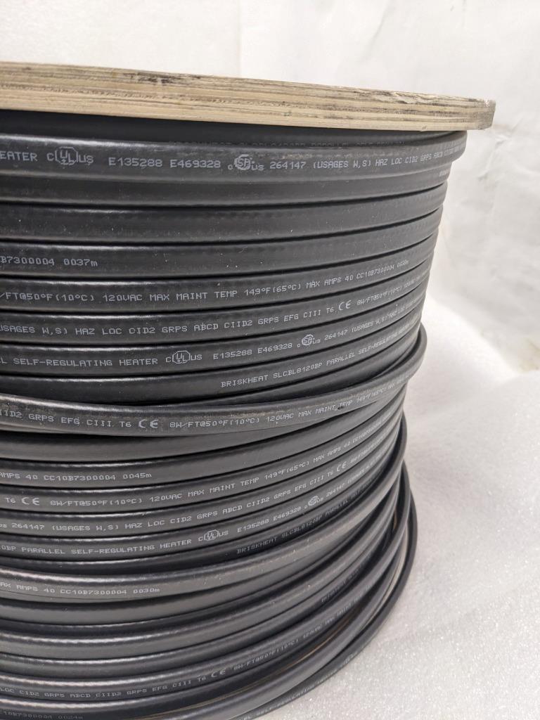 BRISKHEAT SLCBL8120BP SELF-REGULATING HEATING CABLE 8W 120V 1000FT NEW B2