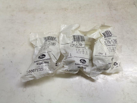 1 NEW PACK OF 3 GATES G25170-1208 HYDRAULIC HOSE FITTING R10TD