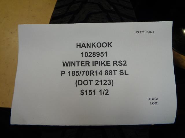 2 HANKOOK WINTER IPIKE RS2 P 185 70 14 88T SL TIRES 1028951 CQ1