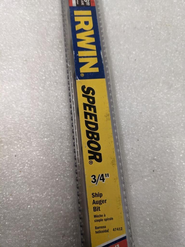 IRWIN 47412 SPEEDBOR SHIP AUGER BIT 3/4" X 17" W/O AUGER FILE NEW R22T7