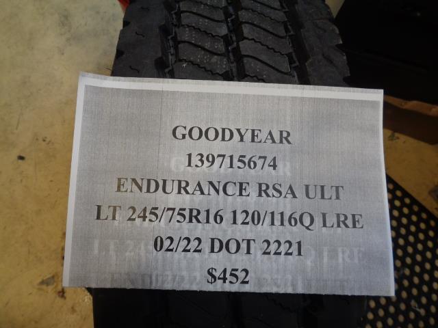 2 GOODYEAR ENDURANCE RSA LT 245 75 16 120/116Q LRE 10PLY TIRES 139715674 BQ4