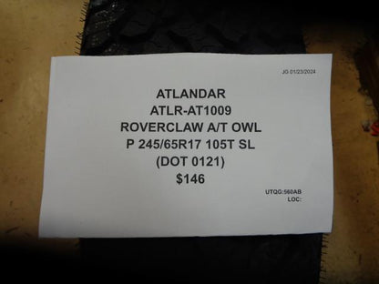 ATLANDAR ROVERCLAW A/T OWL P 245 65 17 105T SL TIRE ATLR-AT1009 CQ1