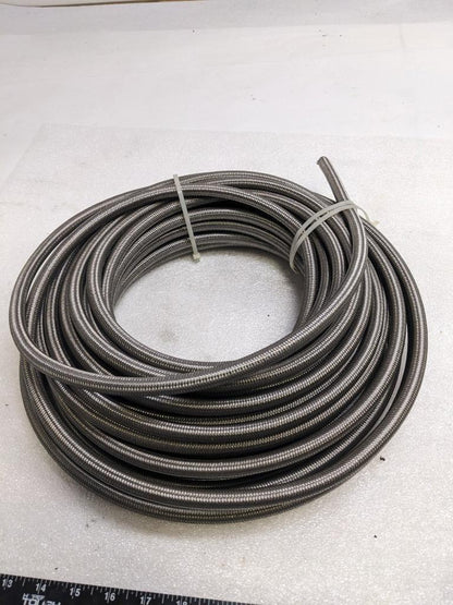 UNBRANDED BRAIDED 93.5' METALLIC HOSE 1/2" OD 3/8" ID W/ PLASTIC TUBING NEW R3