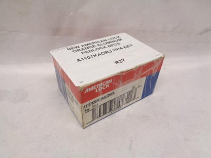 NEW AMERICAN LOCK ORANGE ALUMINUM PADLOCK 6PCS A1107KAORJ HH4 KEY R27