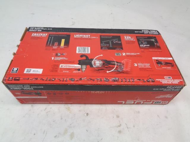BRAND NEW MILWAUKEE M18 FUEL RIGHT ANGLE DRILL 1/2" HOLE HAWG 2807-20 BSR35
