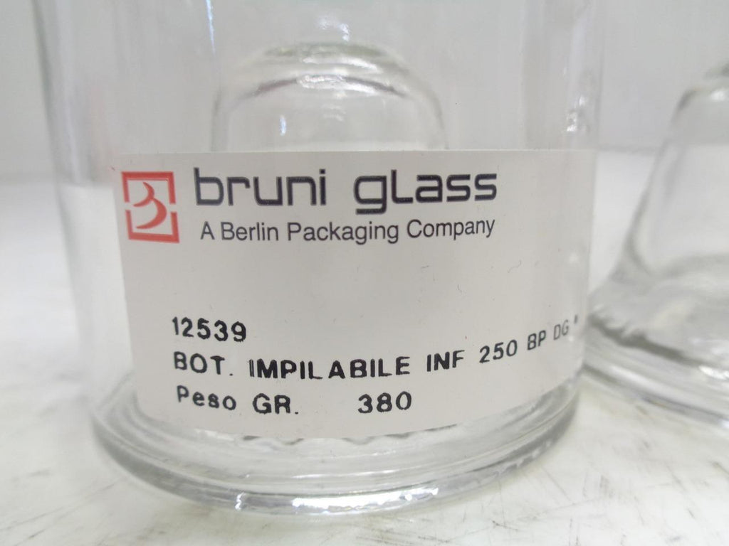 SET OF 2 BRUNI GLASS 250ML CYLINDRICAL DECANTER 12539 BOT. IMPLIABILE INF 250 SR