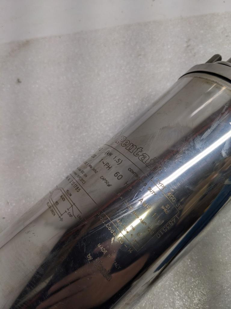 PENTAIR SUBMERSIBLE 4" MOTOR 3-WIRE 2HP 1-PHASE 230V 60HZ NEW H1