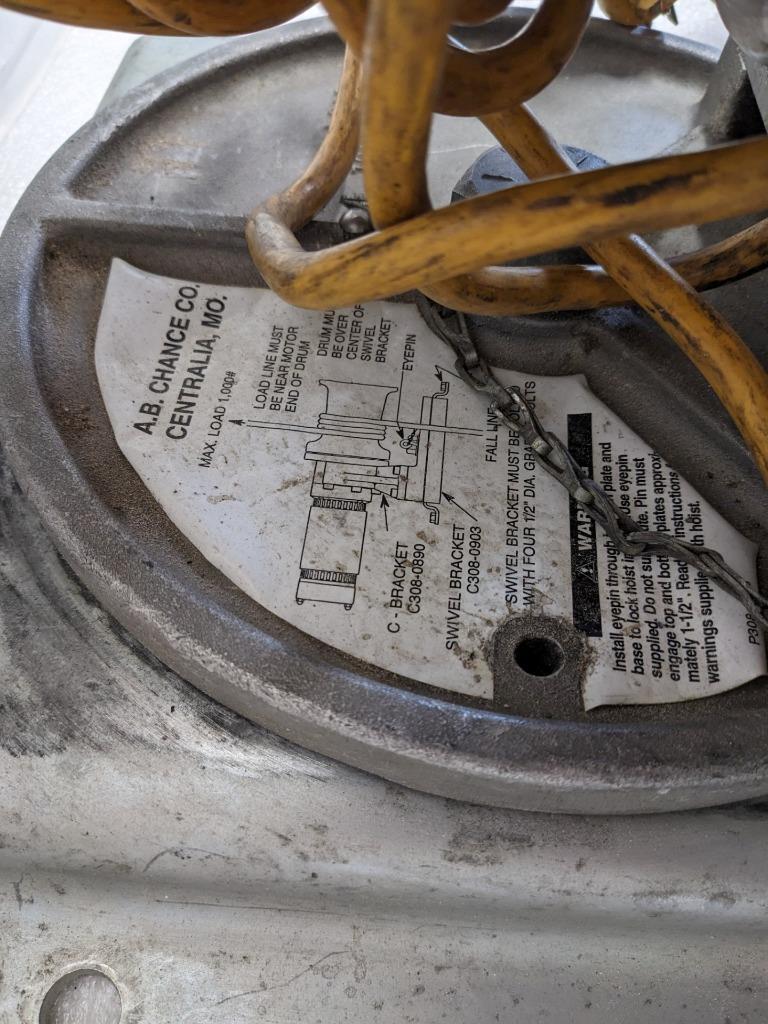 CHANCE HOIST C3081170 1000 LBS (115V AC) NEW B1B2