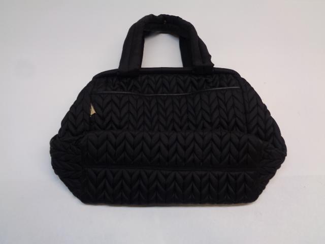 1 NEW HAPP PAIGE CARRYALL DIAPER BAG BLACK HERRINGBONE & GOLD ACCENT SR