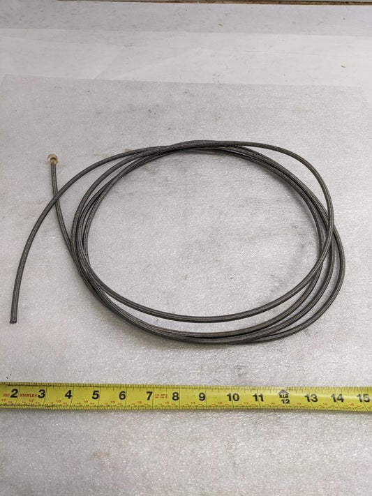 UNBRANDED BRAIDED SS BRAKE HOSE 13.83' OAL 1/8" ID 1/4" OD PTFE NEW R5TA