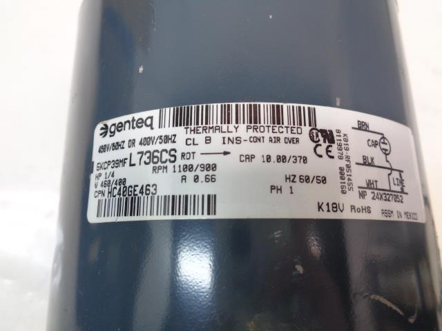 USED GENTEQ ELECTRIC MOTOR 1/4hp 1100/900 RPM HC40GE463 R32T1