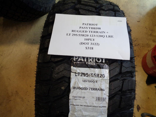 PATRIOT RUGGED TERRAIN + LT 295 55 20 123/120Q LRE 10 PLY TIRE PASYTH0108 SU16