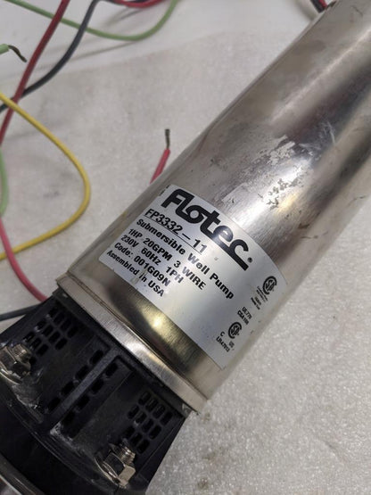 FLOTEC FP3332-11 SUBMERSIBLE WELL PUMP 3-WIRE 230V 60HZ 1PH 1HP 20GPM NEW H2