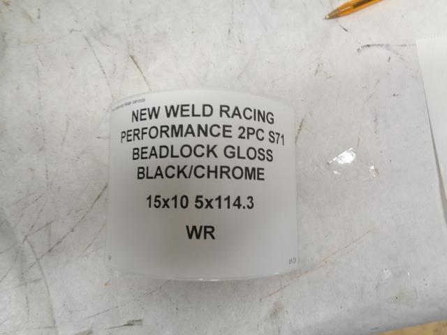 NEW WELD RACING WHEEL 2PC S71 BEADLOCK GLOSS BLACK/CHROME 15x10 5x114.3 WR