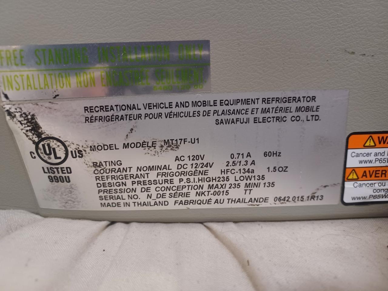 ENCEL 16QT PORTABLE 12/24V DC 110V/120V AC FRIDGE/FREEZER MT17F-U1 BSR