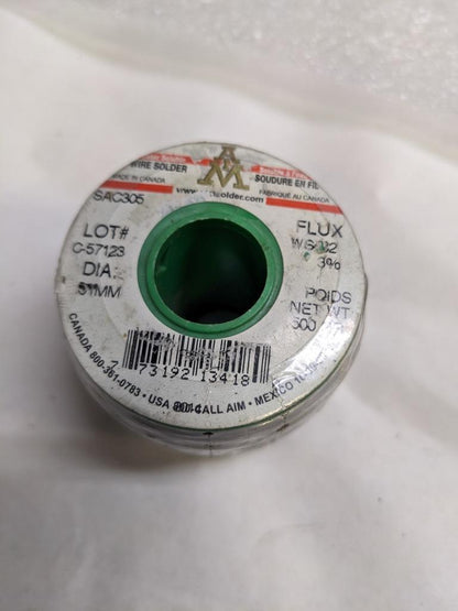 AIM SOLDER SAC305 3% 1LB SOLDER WIRE/ WATER SOLUBLE/LEAD FREE/1LB SPOOL NEW R5