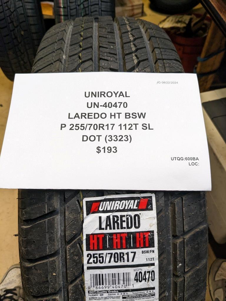 UNIROYAL LAREDO  HT BSW P 255 70 17 112T SL TIRE 40470 CQ3