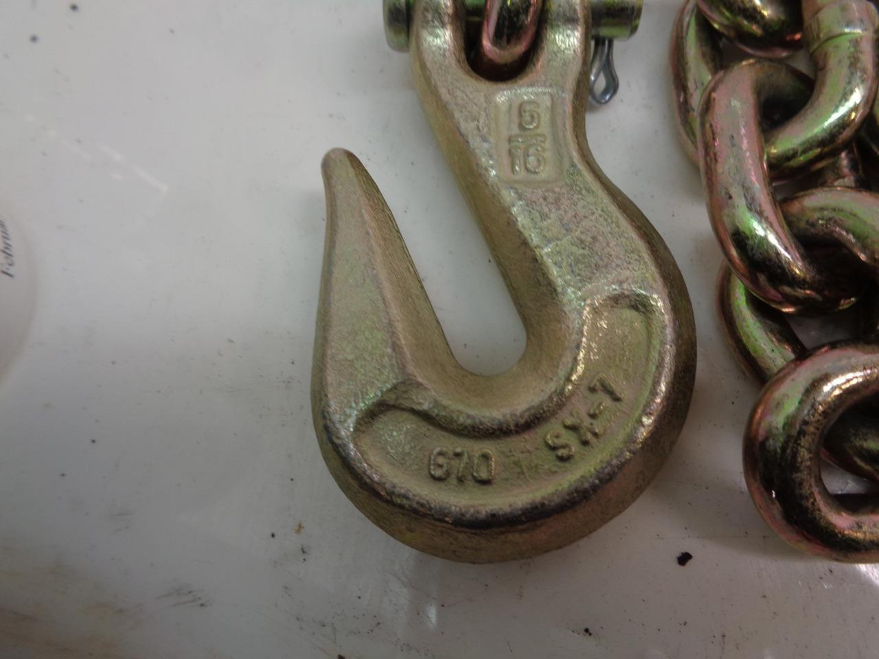 NEW 19 FOOT (225 LINK) STEEL CHAIN W/ 5/16" SX-7 HOOKS R18