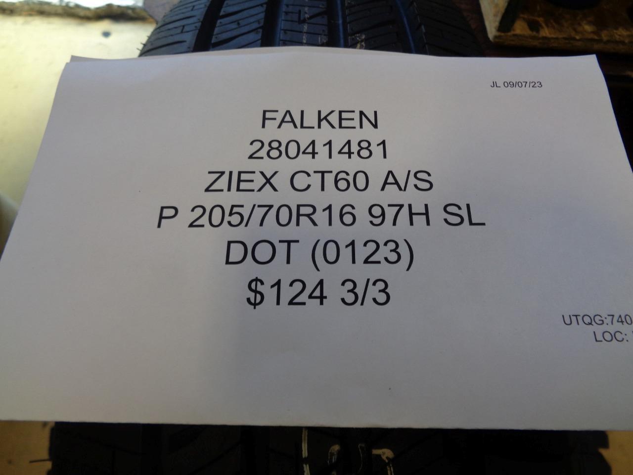FALKEN ZIEX CT60 A/S P 205 70 16 97H SL TIRE 28041481 BQ4