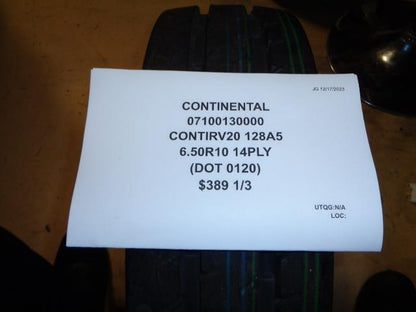 CONTINENTAL CONTIRV20 128A5 6.50R10 14PLY TIRE 07100130000 BQ4
