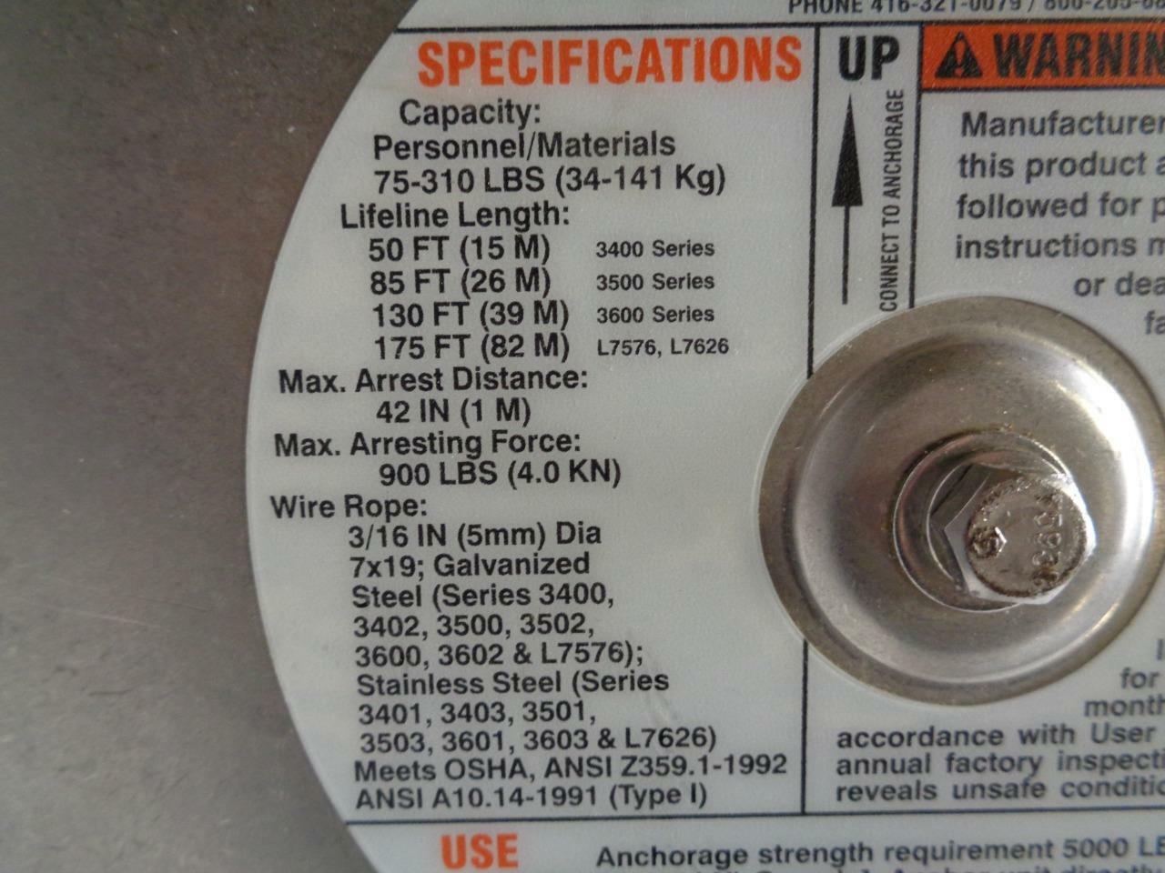 DBI-SALA 50 ft. Sealed SRL with Retrieval Winch and Mounting Bracket L3602-1