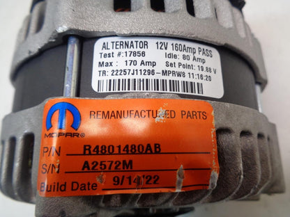 GENUINE MOPAR 2007-10 CHRYSLER DODGE ALTERNATOR R4801480AB R14