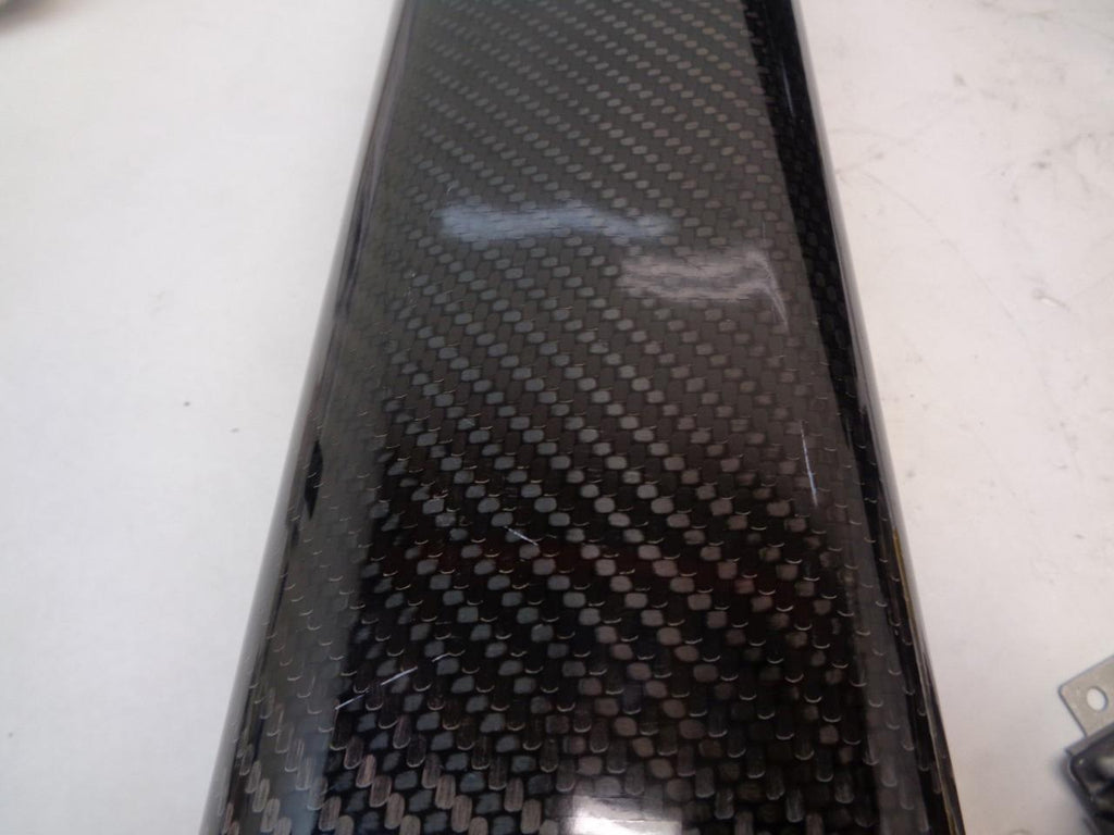 *SCRATCHED 18.5" TRIANGLE CARBON FIBER MOTORCYCLE EXHAUST SLIP ON COVER R16