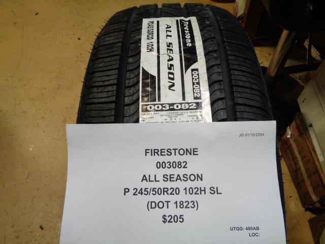 2 FIRESTONE ALL SEASON P 245 50 20 102H SL ALL SEASON TIRES 003082 CQ2
