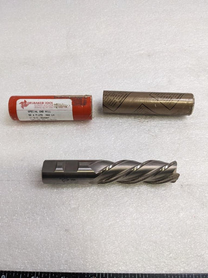BRUBAKER TOOL 85367 LH END MILL M42 4-FLUTE T350G25-46L 1" DIA. W/N NEW R22T5
