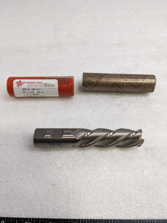 BRUBAKER TOOL 85367 LH END MILL M42 4-FLUTE T350G25-46L 1" DIA. W/N NEW R22T5