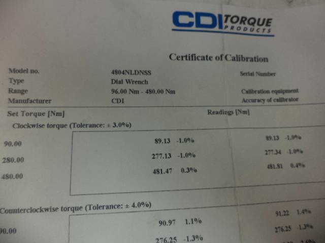 NEW NEWTON METERS CDI  3/4 DIALTORQUE WRENCH 0-480 NM 4804NLDNSS SR